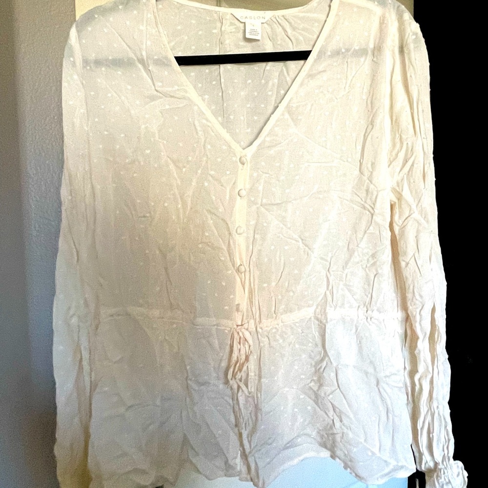 *NEVER WORN* Caslon Beige Cinch Waist Top